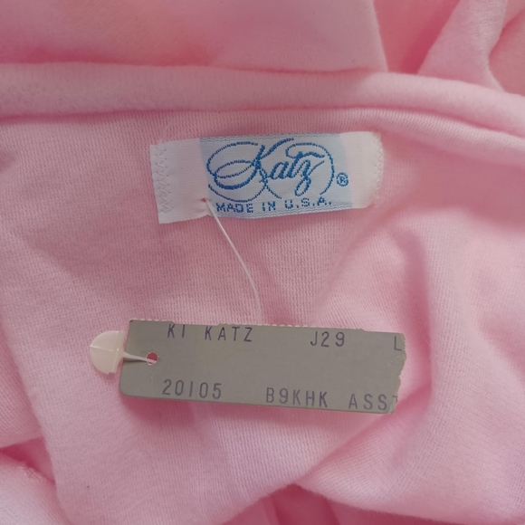 Vtg Katz W/Tags PJs Wns Lg  Pink Embroidered Flowers Eyelets PJ's 2 Piece Granny - Picture 3 of 11